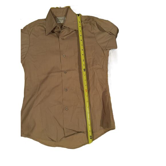 Vintage 70s 80s Hampshire House Van Heusen Khaki Shirt Mens Small Size 14 VTG - Picture 6 of 7